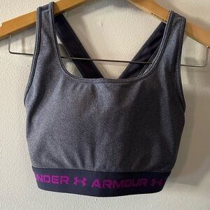 Under Armour Grey and Purple Crossback Sports Bra